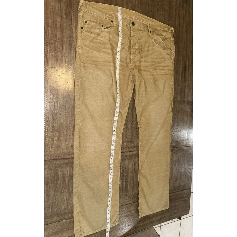 True Religion Bobby Straight Leg Corduroy Pants Khaki Brown Tan Men’s Size 42